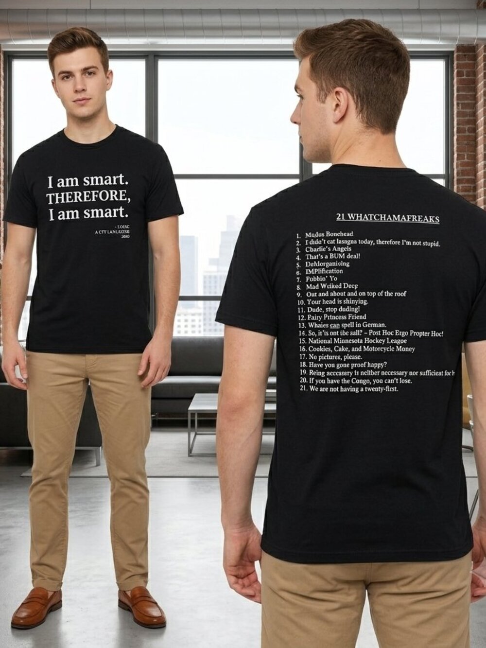 Unisex Adult M T-Shirt Graphic Front & Back Logic Vintage Ultra Cotton Academy